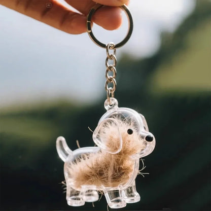 Dog Hair Storage Cute Pendant Keychain Bag Pendant Couple Car Key Chains Jewelry Souvenir Collection Gift Decoration Accessories