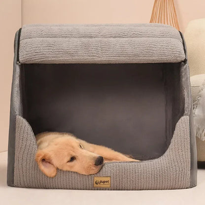 New Kennel Warm Winter Medium Large Dog Golden Retriever Removable and Washable Closed Bed Room  Villa Cat Nest Pet Supplies