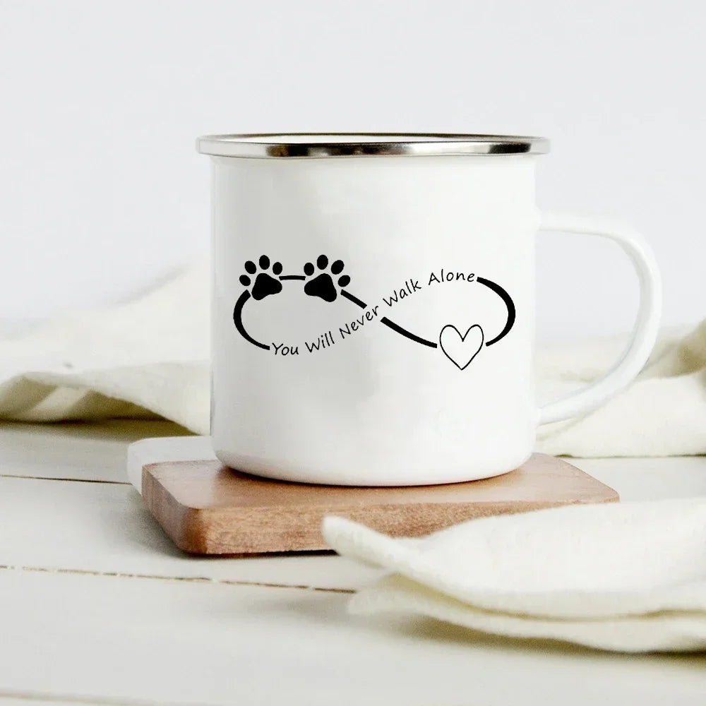 Funny Dachshund Print Creative Enamel Mug Coffee Wine Mugs Cartoon Dogs Paw Party Drink Beer Juice Milk Cups Gifts for Lover Dog