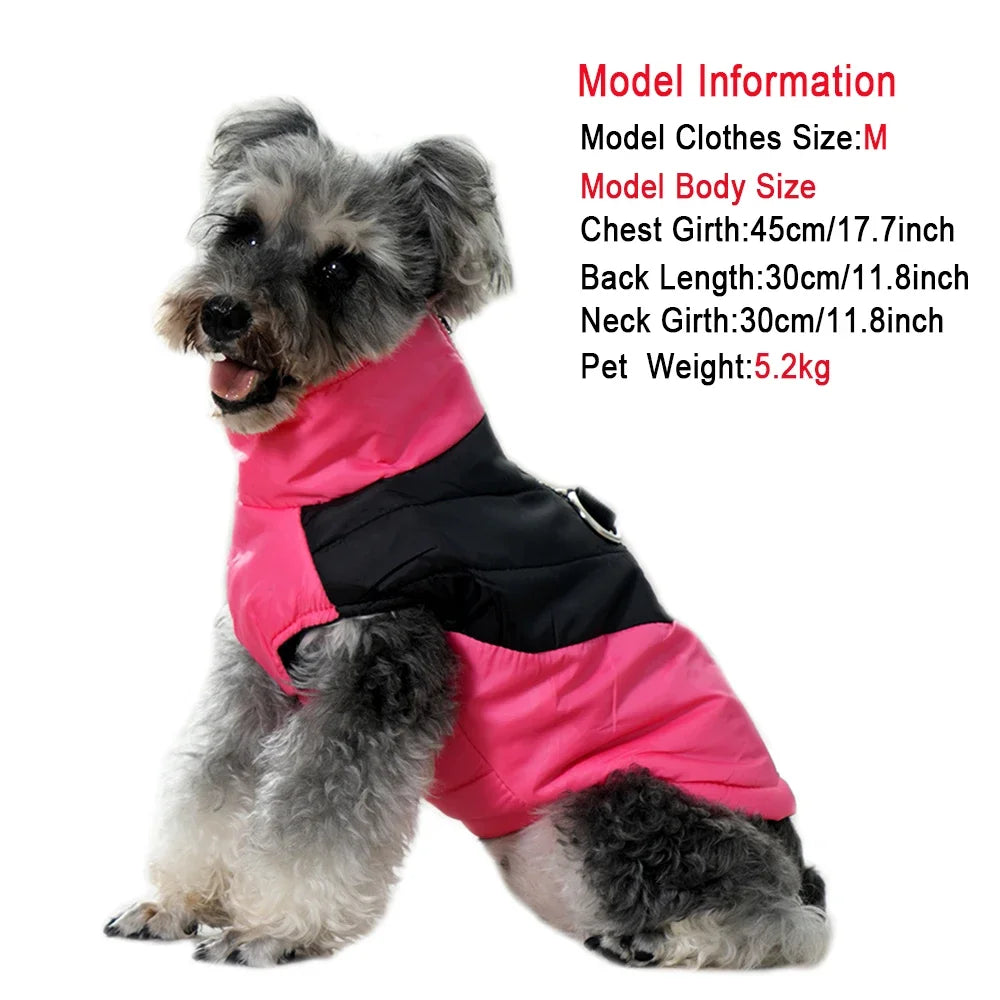 Waterproof Pet Clothes With D-ring Warm Dog Vest For Winter Outdoor Windproof Puppy Coat For Small Medium Dogs Bulldog