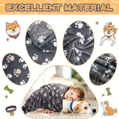 Thickened Soft Flannel Fleece Cat Dog Blanket Bed Mats Paw Foot Print Warm Pet Blanket Sleeping Beds Cover Mat For Pets Supplies