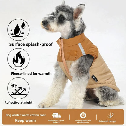 Autumn And Winter Waterproof Reflective Small Medium Large Dog Cotton Clothes Can Be Pulled Dog Clothes Pet Clothing