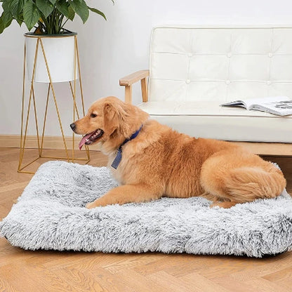 Plush Rectangle Pet Nest Cotton Deep Sleep Dog Sofa Bed Pet Supplies Fluffy Super Soft Winter Warm Dog Beds Sleeping Cushion