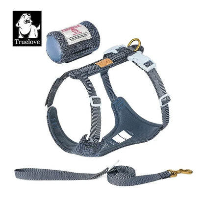 the TWEEDTREK HARNESS SET - Truelove Pet Harness Leash Set, Harris Tweed Fabric, No Pull Dog Vest Harness for Walking/Training, Adjustable, Easy Control
