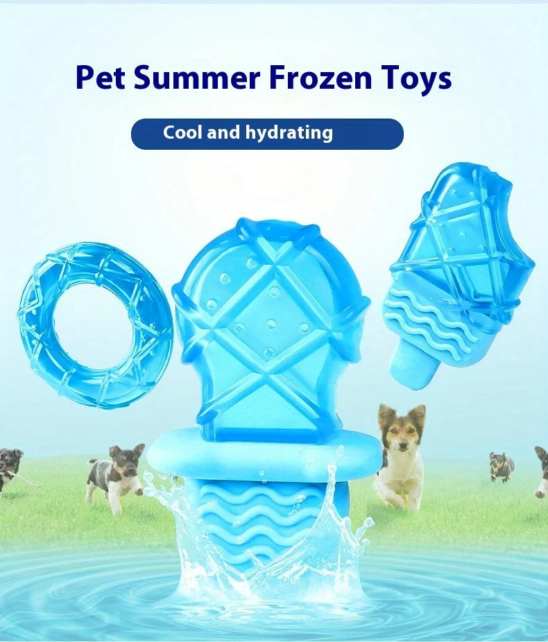 Summer Cool Dog Ice Stick Cooling Pet Supplies Water Injection Frozen Popsicle Dog Teething Toy Set