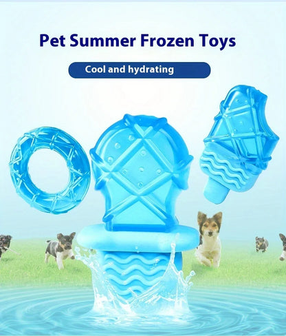 Summer Cool Dog Ice Stick Cooling Pet Supplies Water Injection Frozen Popsicle Dog Teething Toy Set