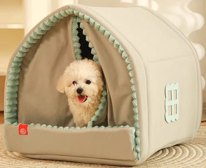 the BROADWAY DOGGY - Winter Warm Thick Dog Bed, Enclosed Spacious Large Space Pet Dog Bed Suitable for All Seasons, Soft and Comfortable Cat/Dog Tent