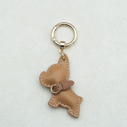 Kawaii Cute Chubby Leather Keychain French Bulldog Charm Dog Dolls Bag Hanging Exquisite Dog Pendant Friend