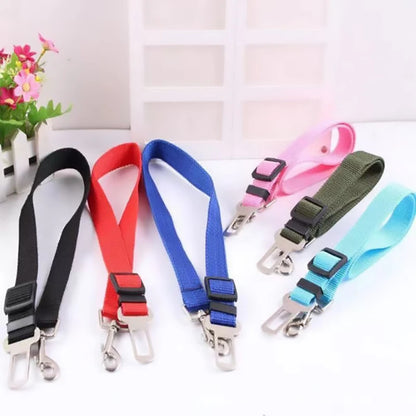 New Dog Car Belt Cat Car Seat Belt Pet Seat Vehicle Dog Harness Lead Clip Safety Lever Traction Dog Collars GXQ05