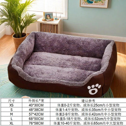 Large Pet House Dog Bed Cat Mat Long Plush Deep Sleeping Warm Soft Small Dog Cushion Calm Beds for Puppy Chihuahua