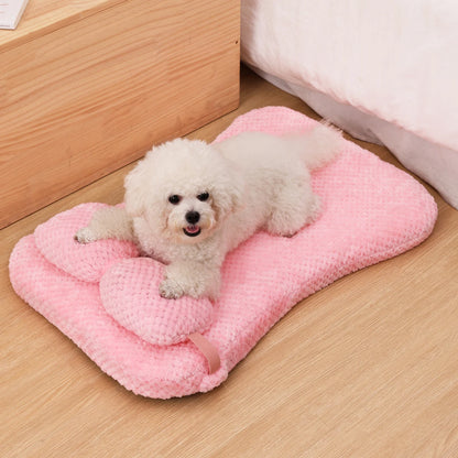 Full Filling Warm Medium Dog Bed Winter Warm Small Cat Sofa Mat Elastic Puppy Kennel Pet Accessories with Detachable Pillow