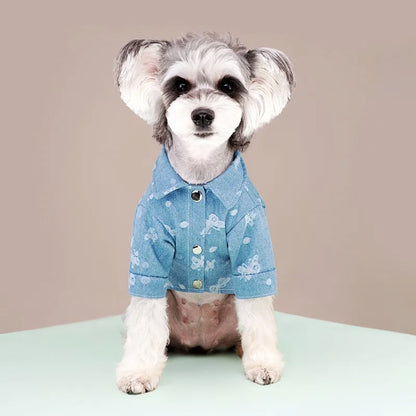 Luxury Dog Clothes Pet Dog Shirt for Small Dogs Spring Warm Puppy Costume Cute Print Cat Shirt Chihuahua Dog Clothes Pet Outfits