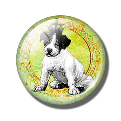 Yellow Brown Dachshund 30MM Fridge Magnet Handmade Weiner Dog Glass DomeRefrigerator Magnets Sticker Cute Animals Kitchen Decor