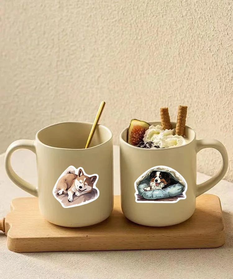 50PCS Cute Pet Animal Comfortable Dog Cat Sticker Cartoon Decals Laptop Notebook Phone Fridge Decoration Sticker Toys