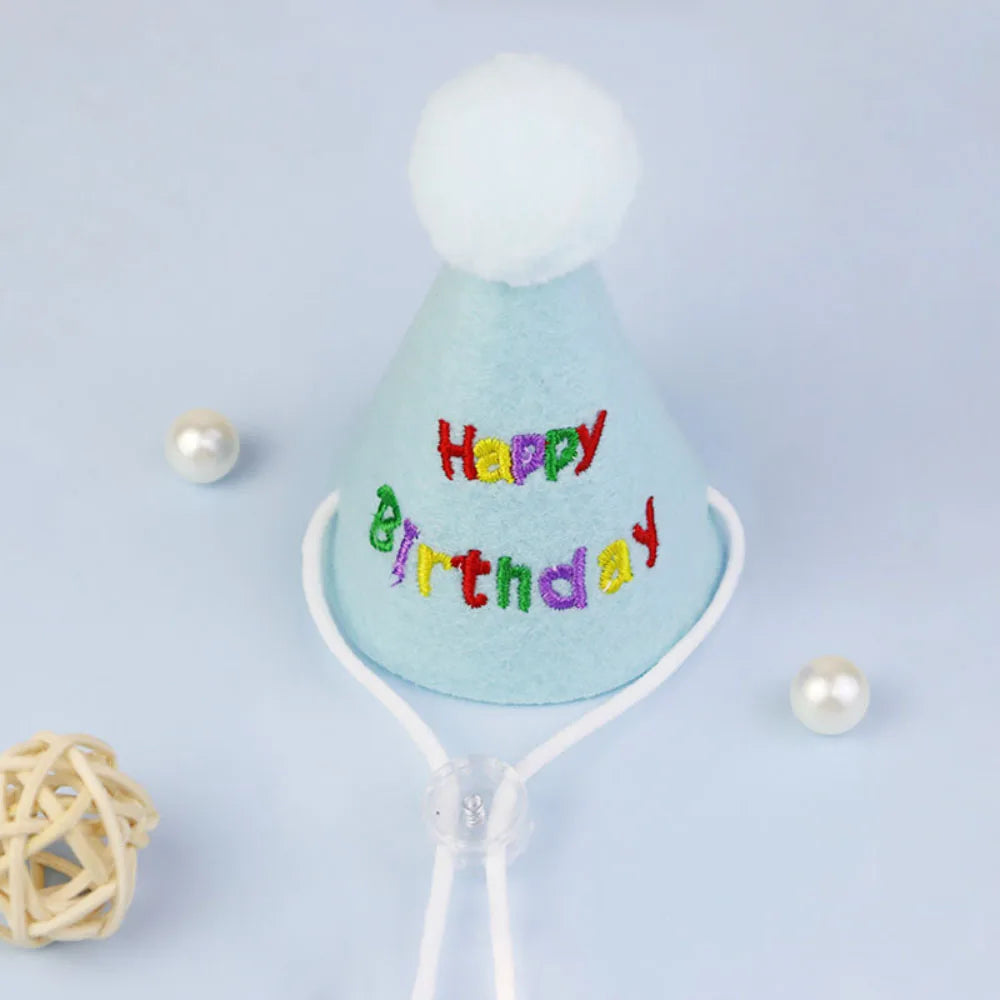 Pet Birthday Hat Adjustable Dog Cat Hat Birthday Party Photo Props Pet Supplies
