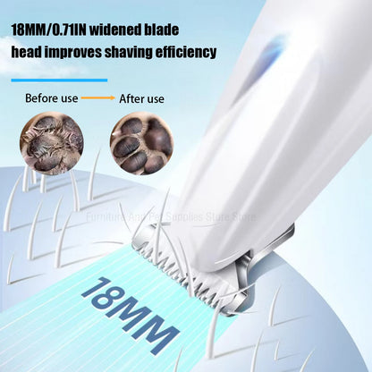 the LED HYDROTRIM PRO - New Dog Paw Trimmer with LED Light, Fully Waterproof Pet Hair Trimmer with LED Display, Dog Clippers for Grooming, 18mm Widen Blade