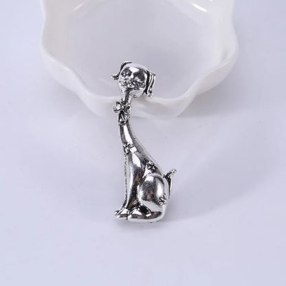 Enamel Puppy Brooches for Women Unisex Rhinestone Animal Pin Dog Lapel Pins Office Party Friend Luxury Gifts Jewelry Accessories