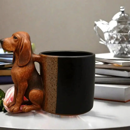 With Handle Dachshund Coffee Mug Puppy Design Adorable Puppy Decoration 3D Animal Mug Handcrafted Dog Lovers Drinkware
