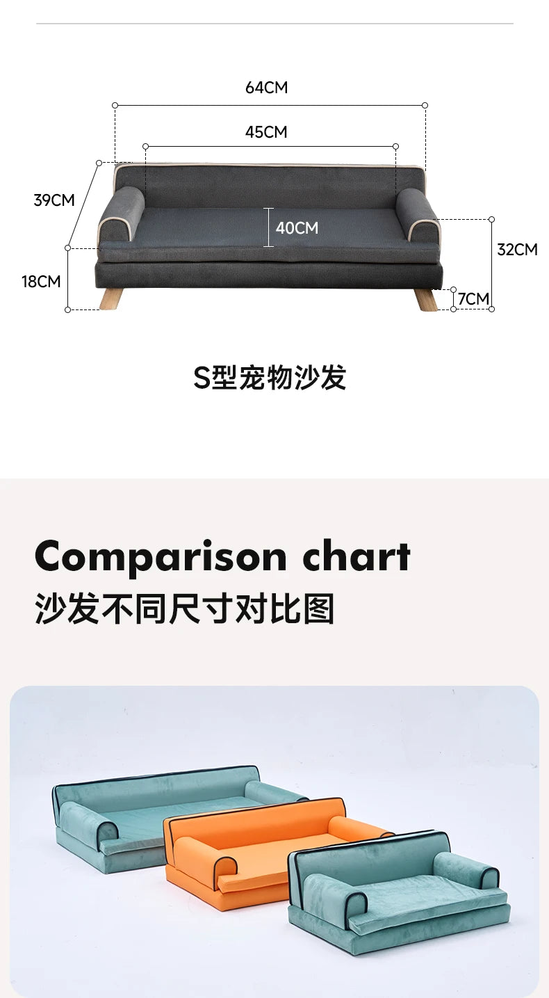 Van Lundin Pink Cute Pet Sofa Kennel Cat Nest High-end Dog Sofa Four-level Universal Removable and Washable