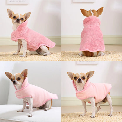 Winter Warm Dog Jacket Sweater For Small Medium Dogs Cats Reversible Fleece Puppy Pedded Clothes Coat Chihuahua Yorkie Costume