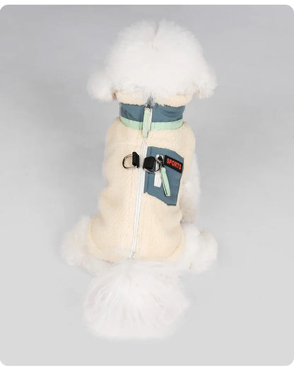 Warm Fleece Pet Clothes for Small Medium Dogs Vest with D ring Puppy Outfits French Bulldog Yorkies Poodle Costumes Pug Coats