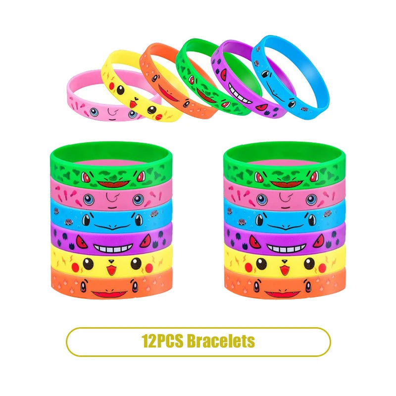 Pikachu Birthday Pokemon Party Decorations Pikachu Foil Balloons Disposable Tableware Plate Napkin Banner For Boy Party Supplies