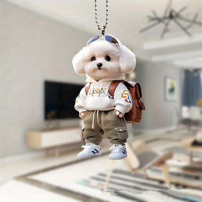 New 2D Acrylic Dog Keychain, Cute And Cool Bag, Car Rearview Mirror Pendant, Pet Hospital, And Exquisite Little Gift For Parties