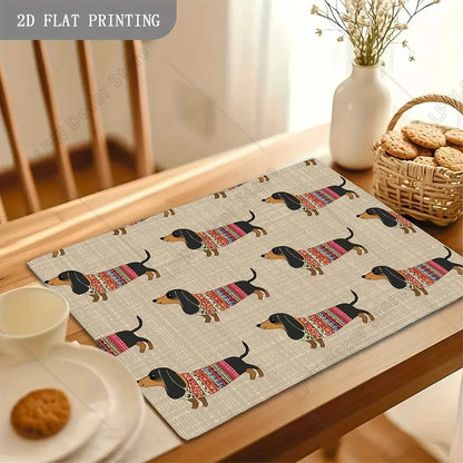 Dachshund Dog Tribe Restaurant Kitchen Table Placemats Coasters Coffee Coasters Home Decor