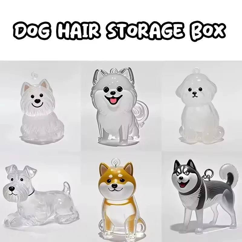 Transparent Cute Dog Pendant Keychain Creative Pet Hair Storage Capsule Hanging Ornament for Pet Lover DIY Pet Memorial Keychain