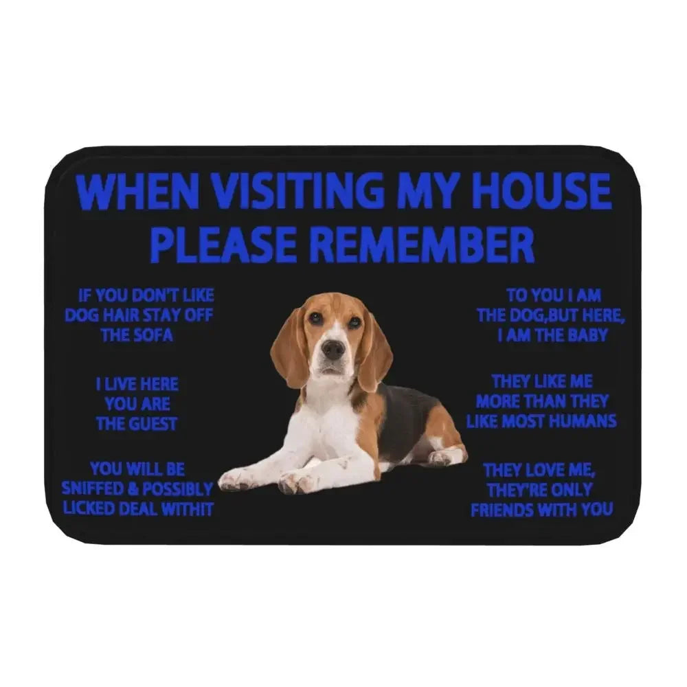 Beagle Dog Doormat Non-Slip Kitchen Bath Mat Living Room Door Floor Entrance Carpet Rug