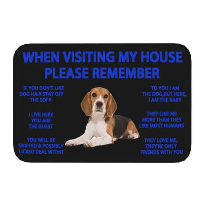 Beagle Dog Doormat Non-Slip Kitchen Bath Mat Living Room Door Floor Entrance Carpet Rug