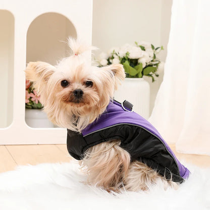 Reflective Dog Clothes For Winter Warm Puppy Vest Coat With D-ring Outdoor Waterproof Pet Jacket For Small Medium Dogs Yorkshire