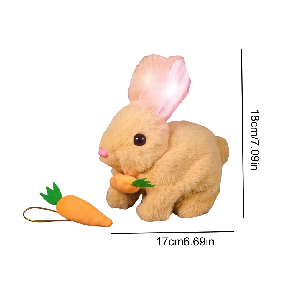 New Simulation Electric Rabbit Pet Toys Cute Electric Rabbit Interactive Toys Gift for Toddlers Birthday Plush Carrot Bunny Toys