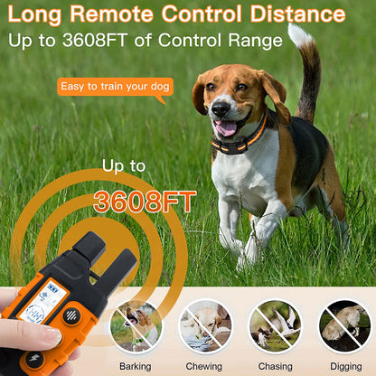the ELECTRIC COLLAR - 3300Ft Electric Dog Training Collar Remote Control Waterproof Pet BehaviorFor 5-120lbs Puppy With Shock Vibration