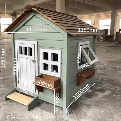 the CUTESY COTTAGE - Large Solid Wood Kennel, Outdoor Waterproof and Cold-Resistant Warm Doghouse, Pet Dog Cage, Dog Villa Four Seasons Pet Rainproof