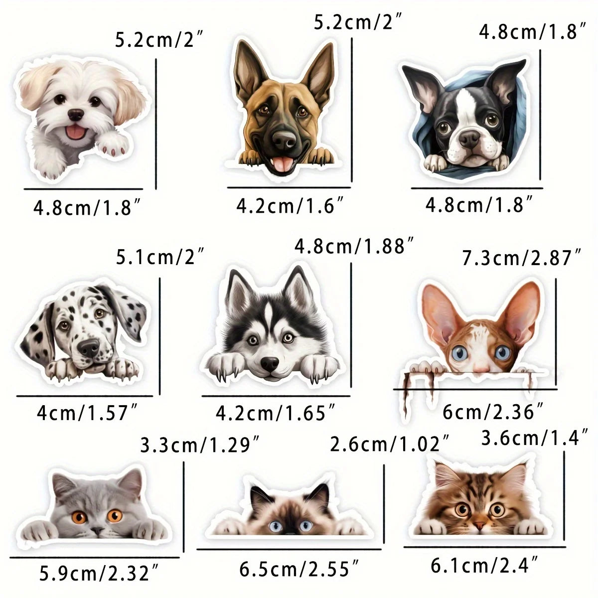 50pcs/Bag Fun Cat Dog Stickers,Waterproof, Be Suitable for Suitcase Skateboard DIY Luggage Laptop Phone Creative Stationery Toys