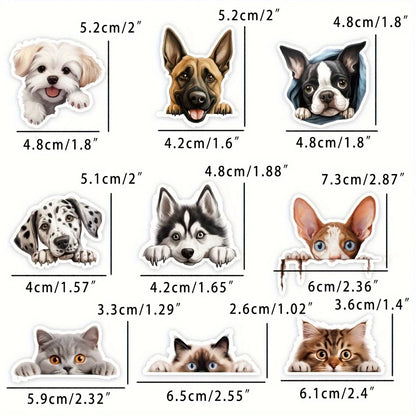 50pcs/Bag Fun Cat Dog Stickers,Waterproof, Be Suitable for Suitcase Skateboard DIY Luggage Laptop Phone Creative Stationery Toys