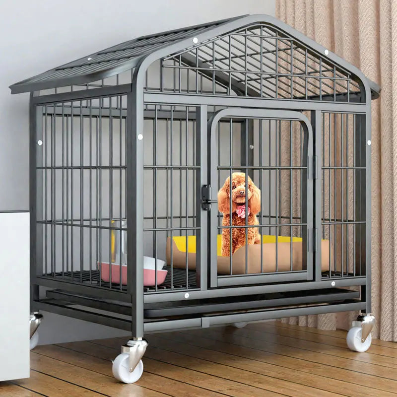 Heavy Duty Dog Cage Large Medium Pet Cage with Toilet Full Square Tube Indoor Dog House