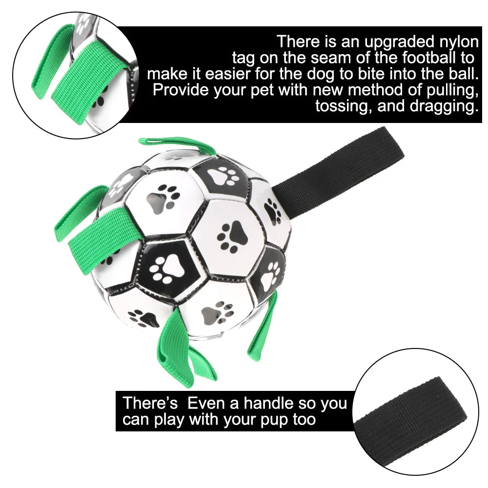 Pets Accessories Dog Bite Chew Balls Interactive Pet Football Toys 15cm Puppy Outdoor Training Soccer With Grab Tabs