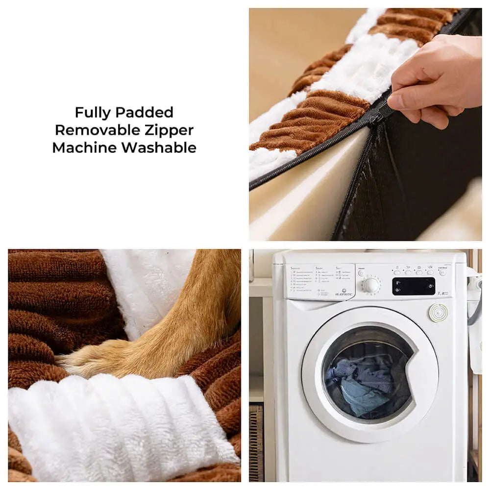 Handmade Plush Square Orthopedic Support with Pillow Large and Small Dog Beds Warm and Soft Dog Comfort Pads Pet Mattresses