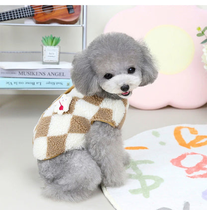 Dog Clothes  Plaid Fleece Pet Jacket for Small Dogs Winter Warm Puppy Coat Chihuahua Yorkshire Bichon Vest Costume Pet Supplies