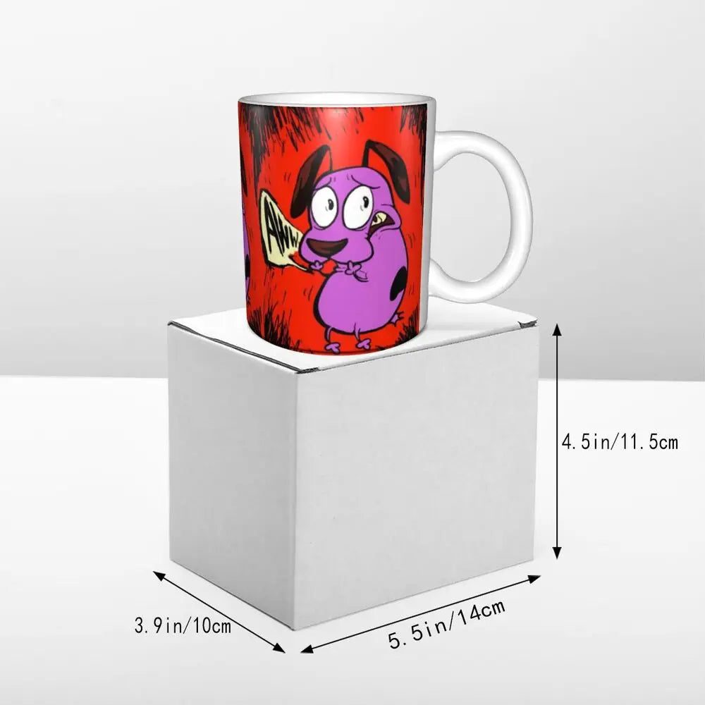 Personalized C-Courage The Cowardly Dog Coffee Mug DIY Ceramic Milk Tea Mug Cup