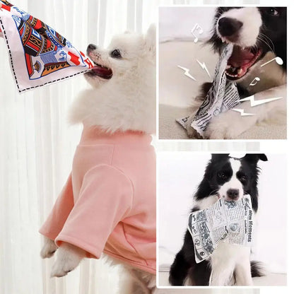 Newspaper Dog Toys Simulation Newspaper Paper Playing Cards Rubbing Sound Small Medium Chew Dog Toys Bite Resistant Tissue