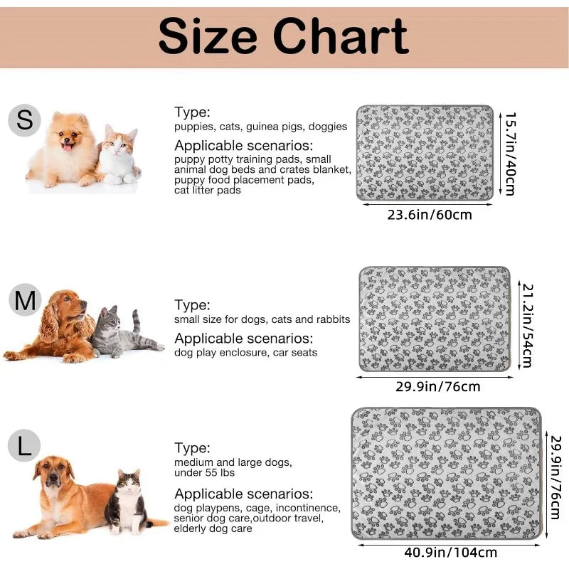 Dog Bed Mat Blanket Soft Fluffy Pet Sleeping Blanket Cute Paws Pattern Pet Travel Mat Warm Comfortable Blankets for Cat Dogs