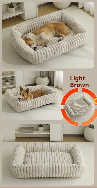 Pet Cat Dog Bed Square Plush Cat Mat Pet Cushion Winter Thickened Orthopedic Pet Mat Soft And Comfortable Cat Bed Pets Supplies