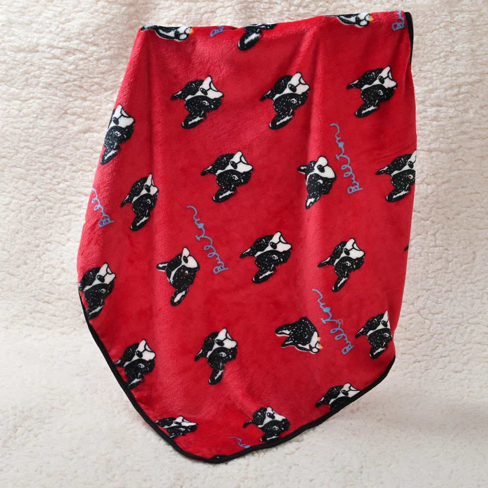 Dog Bed Mat for Small Medium Dogs Cats Autumn Winter Cozy Fleece Puppy Print Blanket Bulldog French Chihuahua Pet Accessories