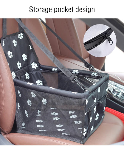Dog car seat cover foldable hammock pet harness cat bag basket stable and foldable travel pet dog and cat safety car seat