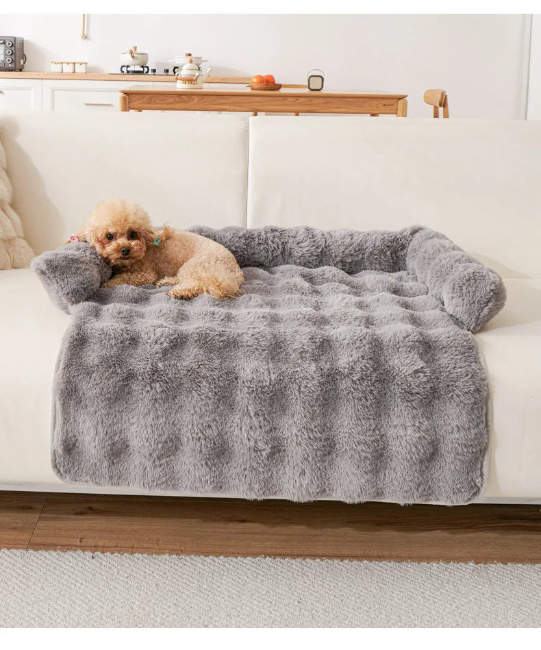 the PAWSOFA COZY COVER - Winter Warm Dog Sofa/Couch Cover, Bed Soft Pet Blanket Pad/Mat for Small Dogs, Pet Accessories, Cat/Dog Durable Blanket Travel & Indoor