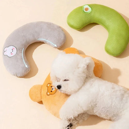 Cute Pet Little Pillow U-Shaped Neck Protector Deep Sleep for Puppy Kitten Pillow Dog Cat Headrest Sleeping Pillow Pet Supplies