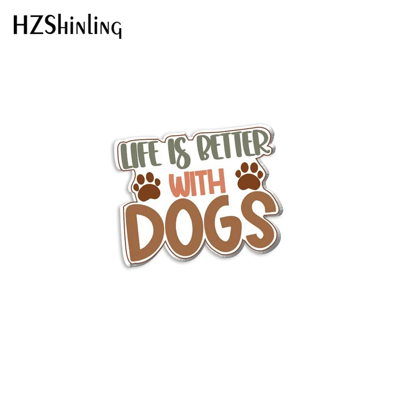 2023 New Dog Lover Acrylic Lapel Pin Heart Paw Epoxy Butterfly Clasp Pin Handmade Butterfly Brooch